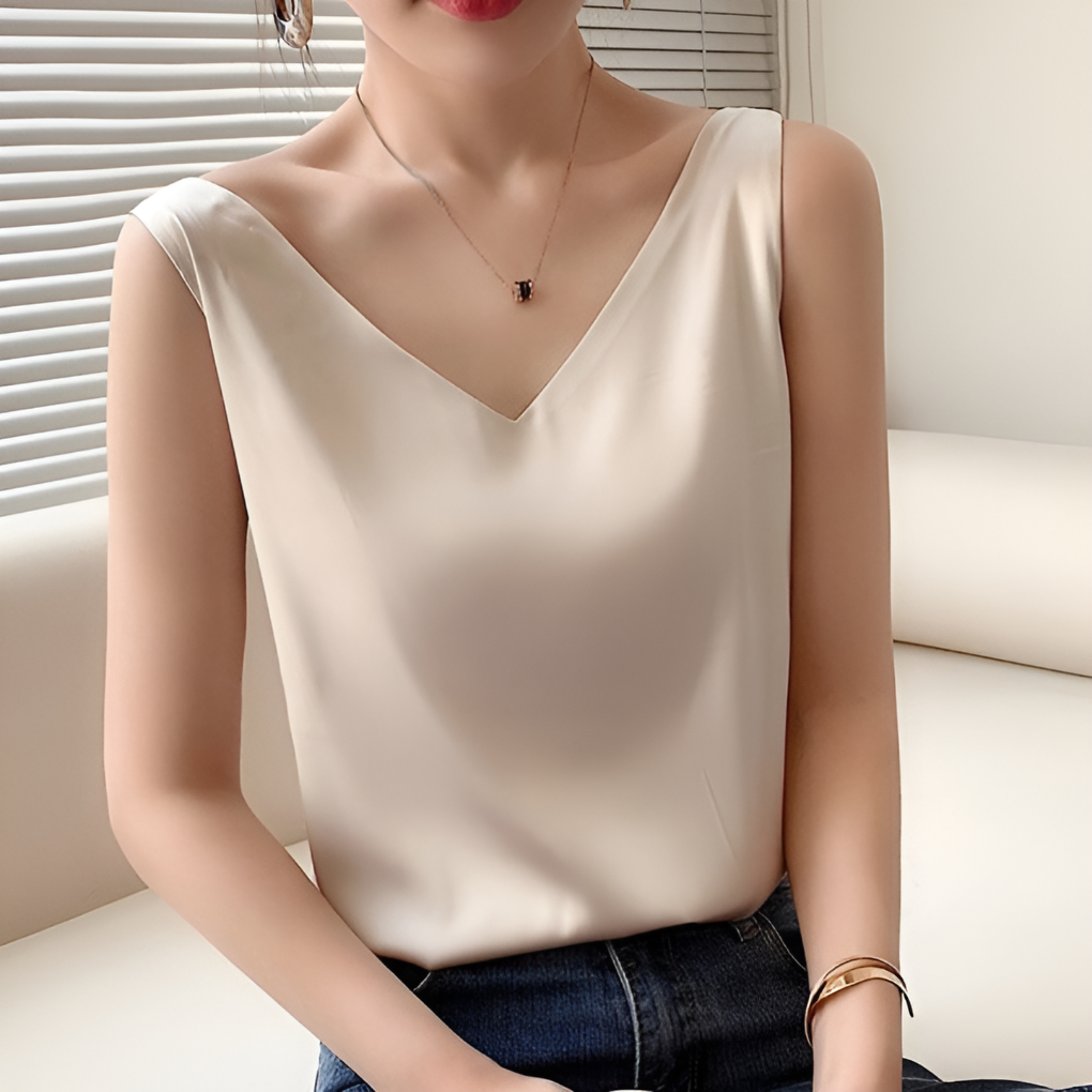 Top de seda elegante para mujer con un estilo sofisticado