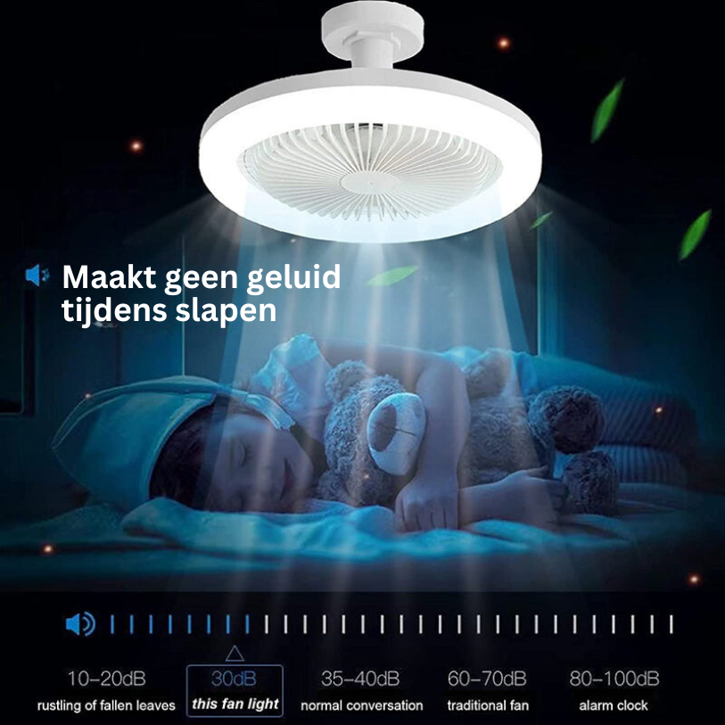 Stropní ventilátor s LED světlem do svítidla a pro příjemné ochlazení