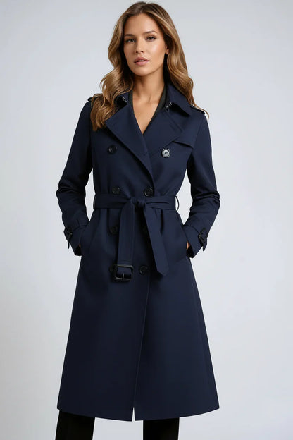 Waterdichte lange trenchcoat met ceintuur voor dames