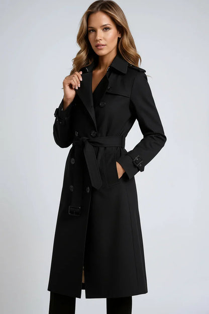 Waterdichte lange trenchcoat met ceintuur voor dames
