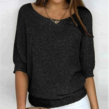 Maelle – Solid Oversized Sweater with Comfortable Fit