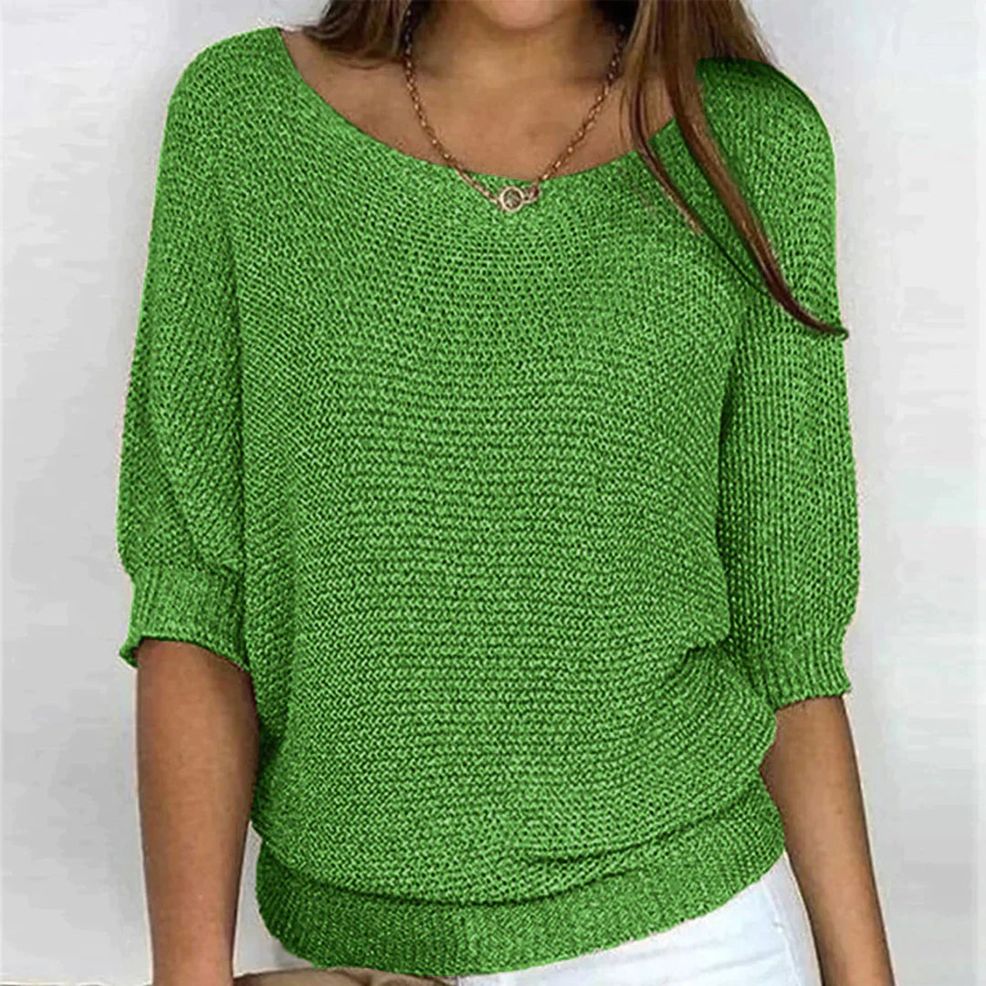 Maelle – Solid Oversized Sweater with Comfortable Fit