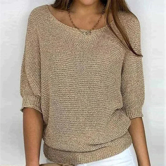 Maelle – Solid Oversized Sweater with Comfortable Fit