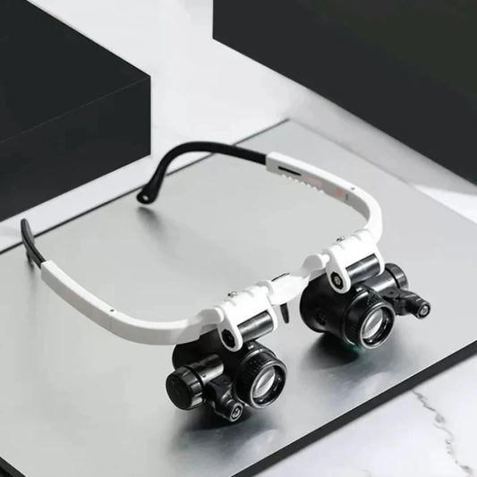 Magnifying Glass Glasses with LED Lighting and Adjustable Lenses