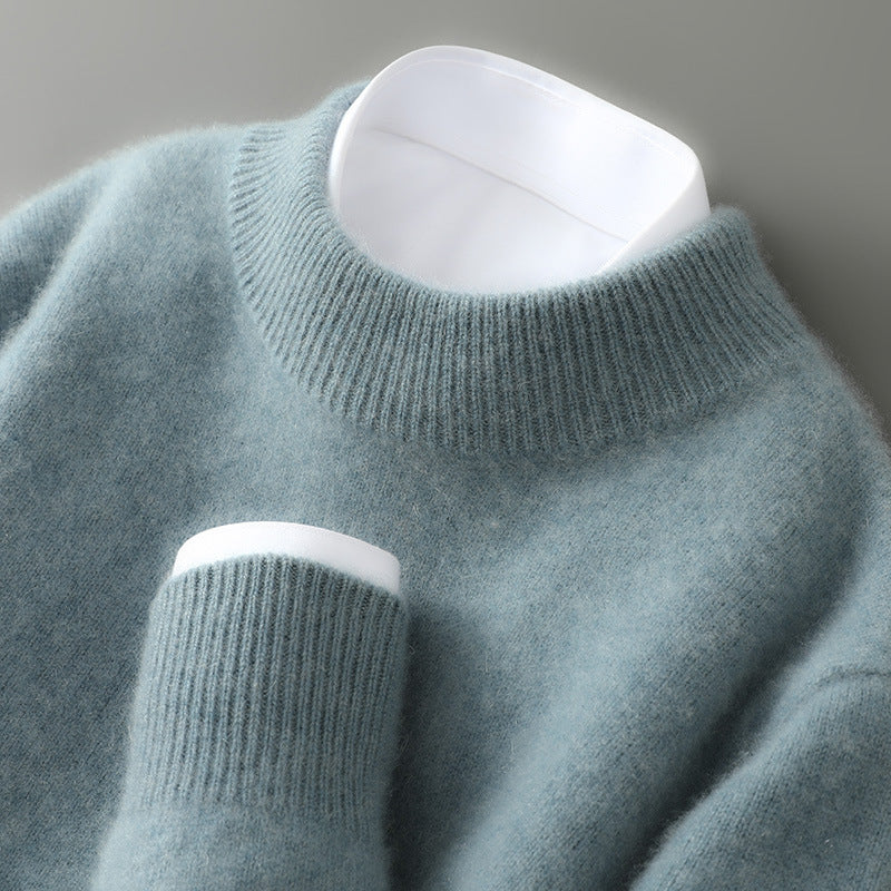 Ladies' Elegant Knitted Jumper with High Neck and Ribbed Cuffs