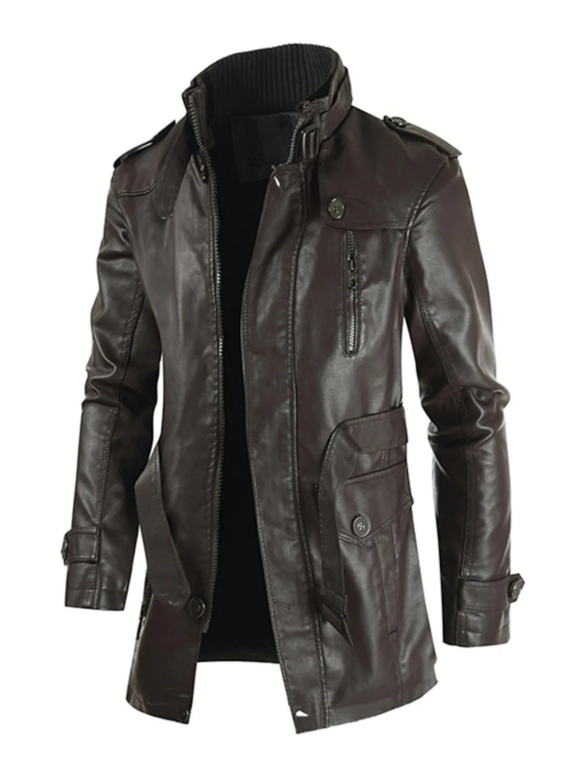 Marts – Long Leather Jacket for Men