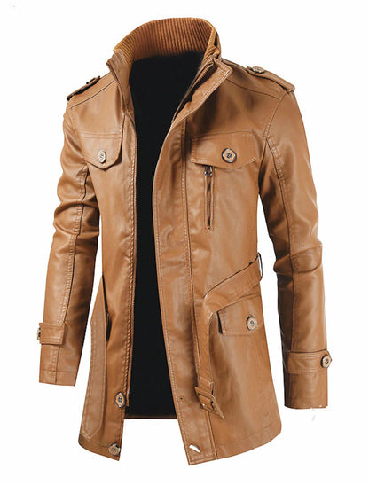 Marts – Long Leather Jacket for Men