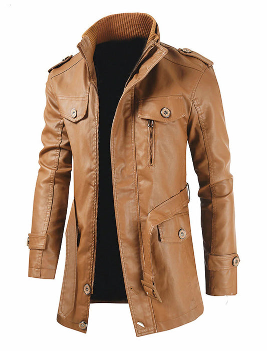 Marts – Long Leather Jacket for Men