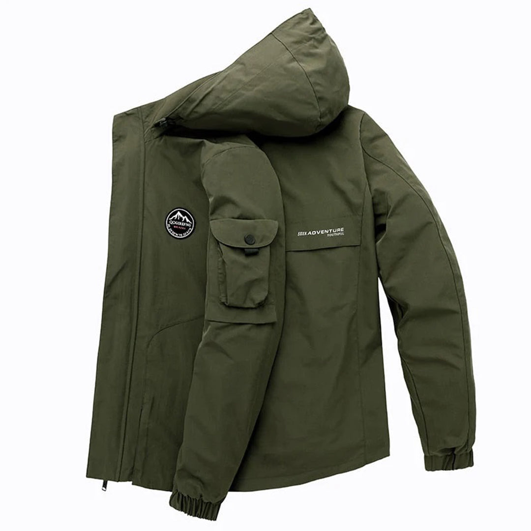 Miggy - Men's bomber jacket with hood and sleeve pocket