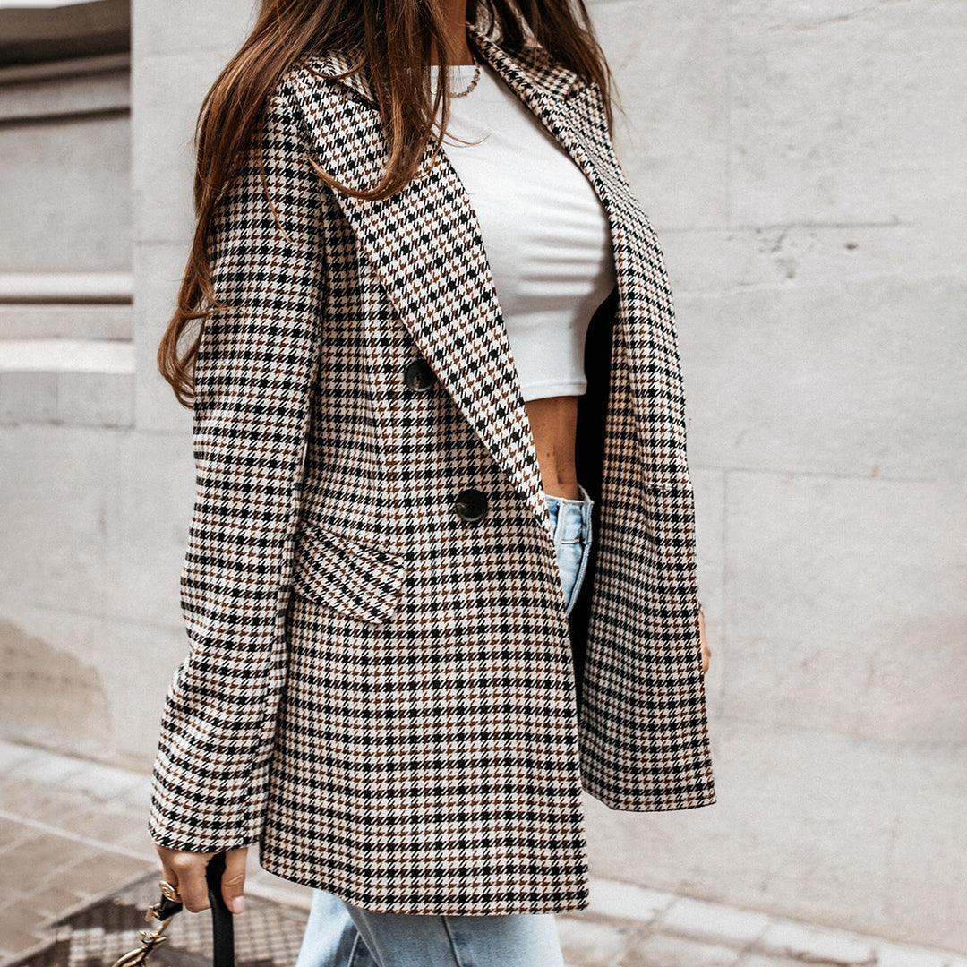 Nereza - Stylish Checked Classic Blazer for Women