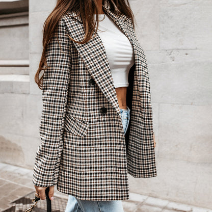 Nereza - Stylish Checked Classic Blazer for Women
