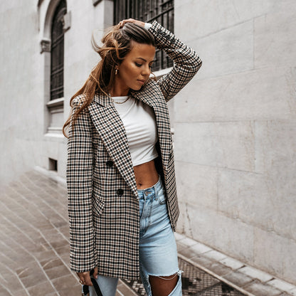 Nereza - Stylish Checked Classic Blazer for Women