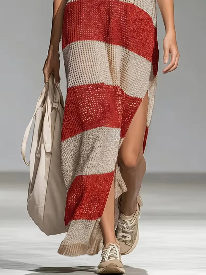 Maxi cover-up with V-neck