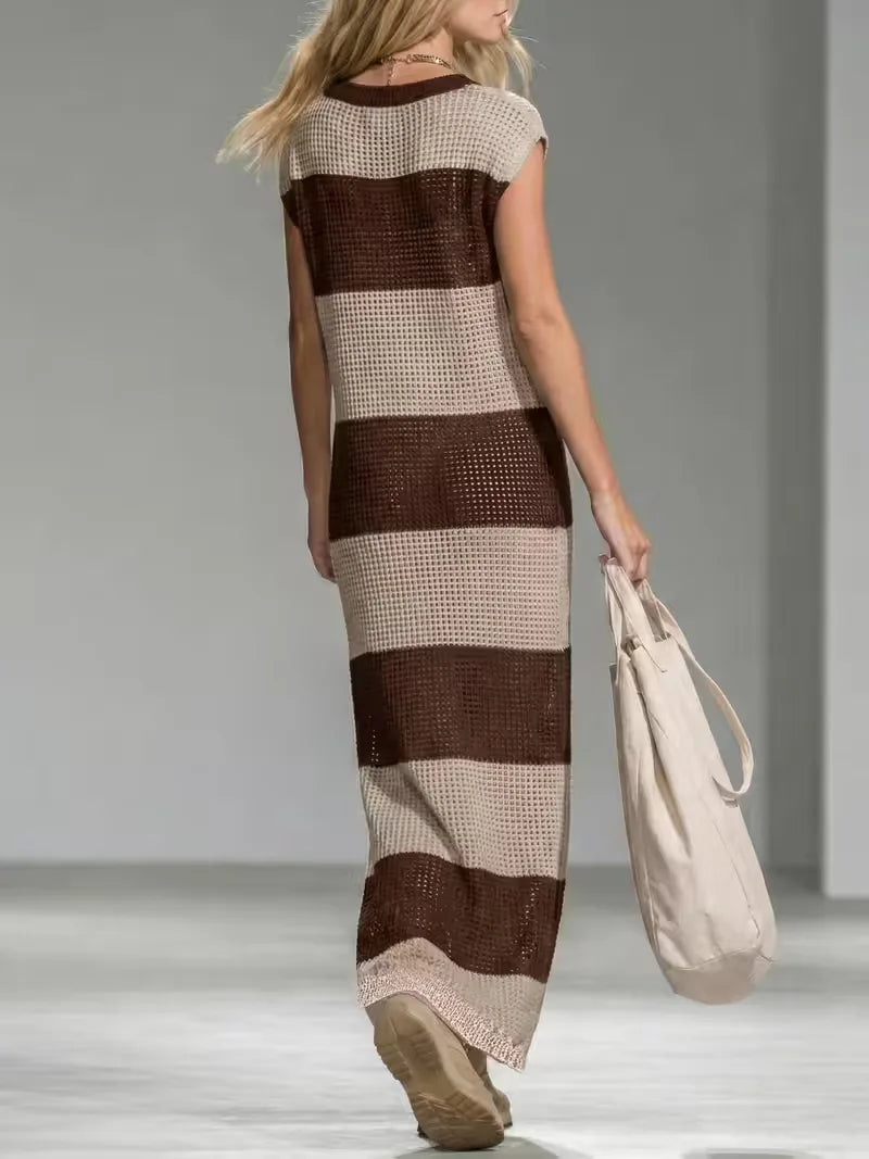 Maxi cover-up with V-neck