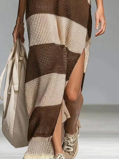 Maxi cover-up with V-neck