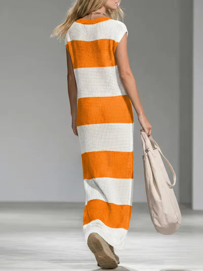 Maxi cover-up with V-neck
