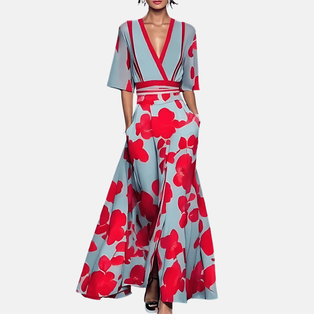 Maxi dress with floral print for women