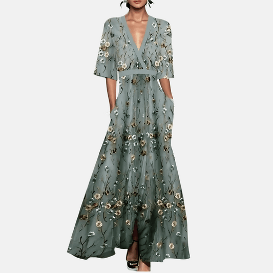 Maxi dress with floral print for women