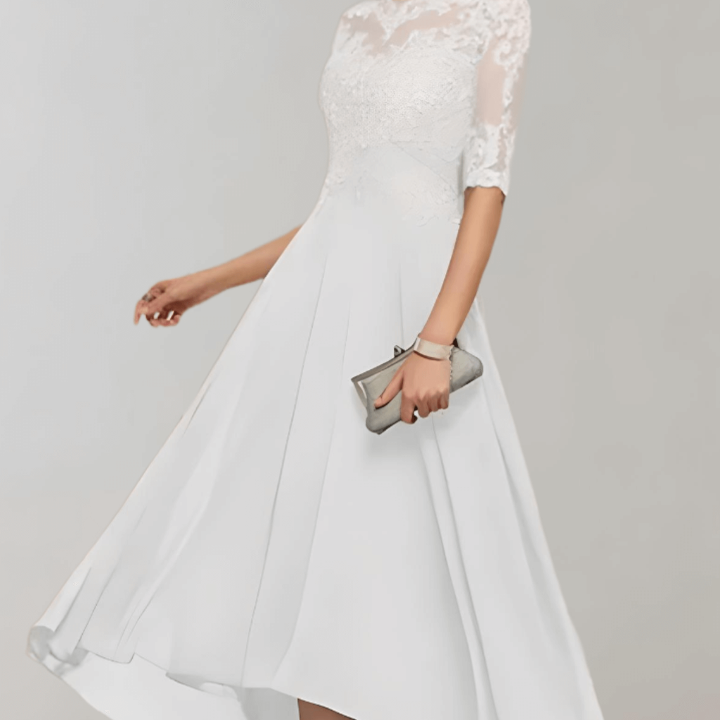 Maxi dress with lace sleeves - Wedding guest