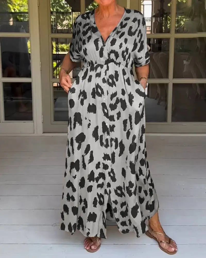 Maxi dress with leopard print - Esmee