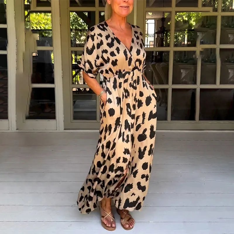 Maxi dress with leopard print - Esmee