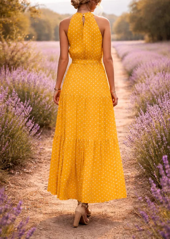 Maxi dress with polka dots