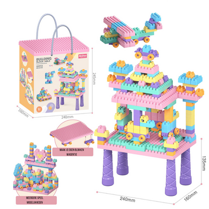 Set tavolo da costruzione creativo – Tavolo da gioco con 500 mattoncini da costruzione
