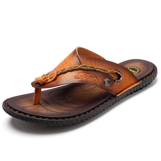 Stylish Leather Flip Flops for Men