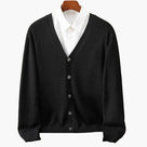 Cardigan à col en V et fermeture boutonnée pour homme – une pièce classique en maille
