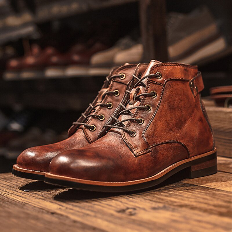 Men's Ankle Boots with Lace-Up Closure - Evander