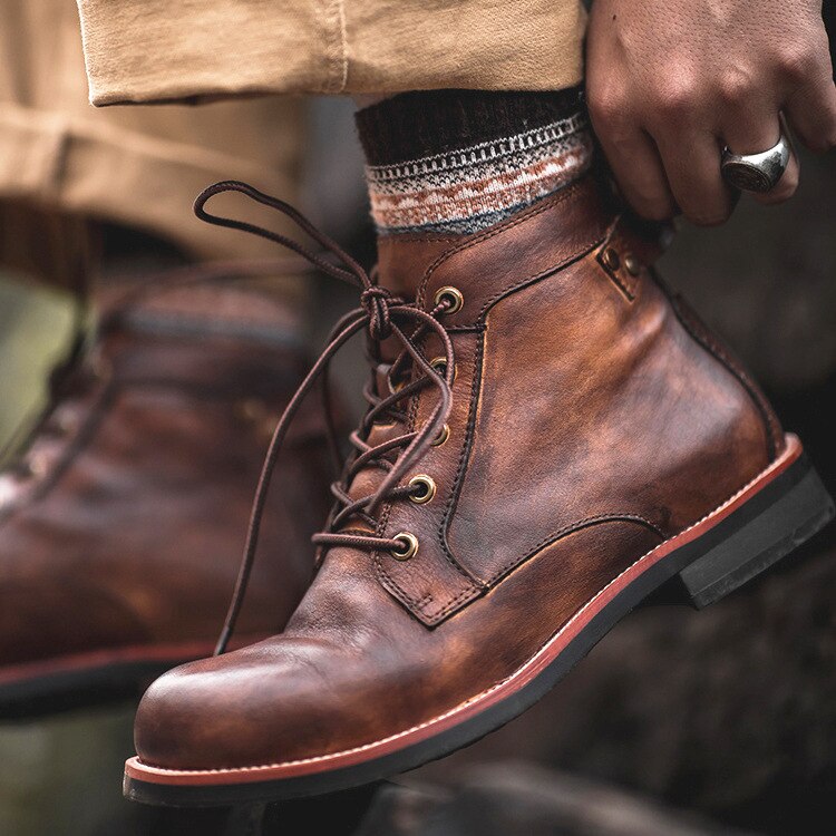 Men's Ankle Boots with Lace-Up Closure - Evander