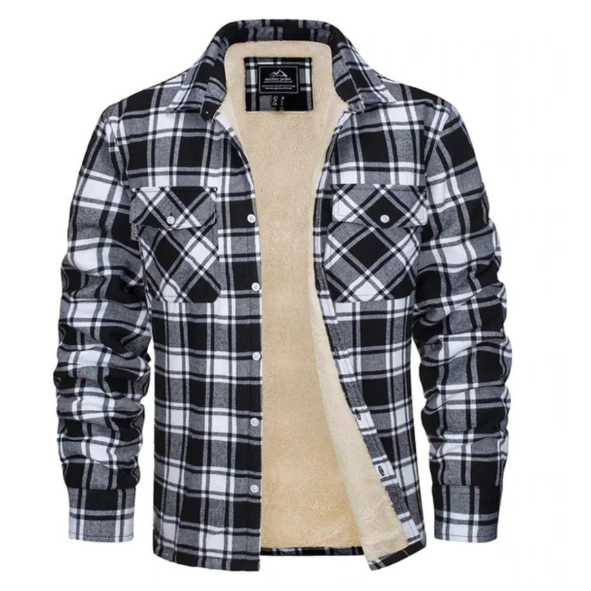 Men's Checked Winter Jacket with Fleece Lining