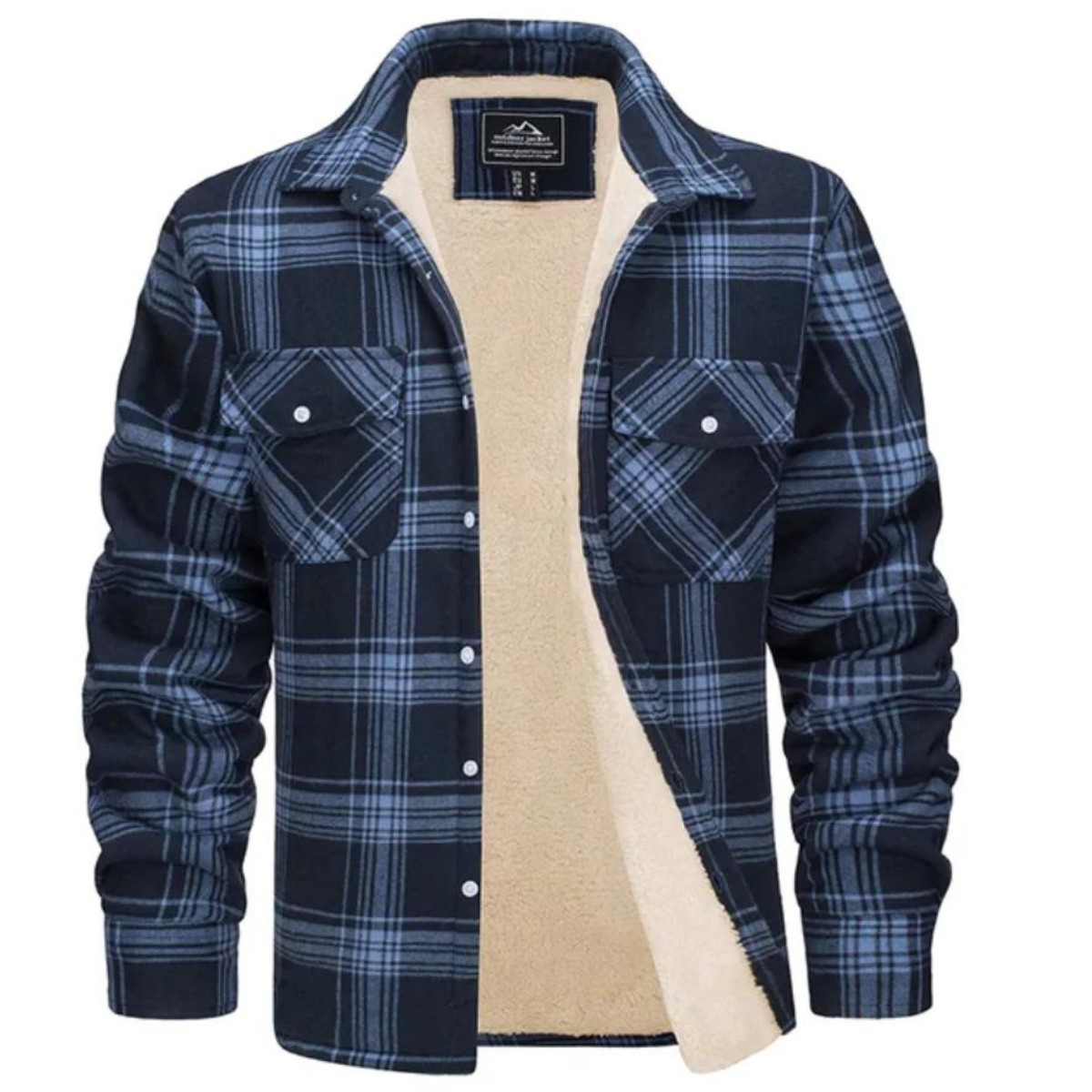Men's Checked Winter Jacket with Fleece Lining