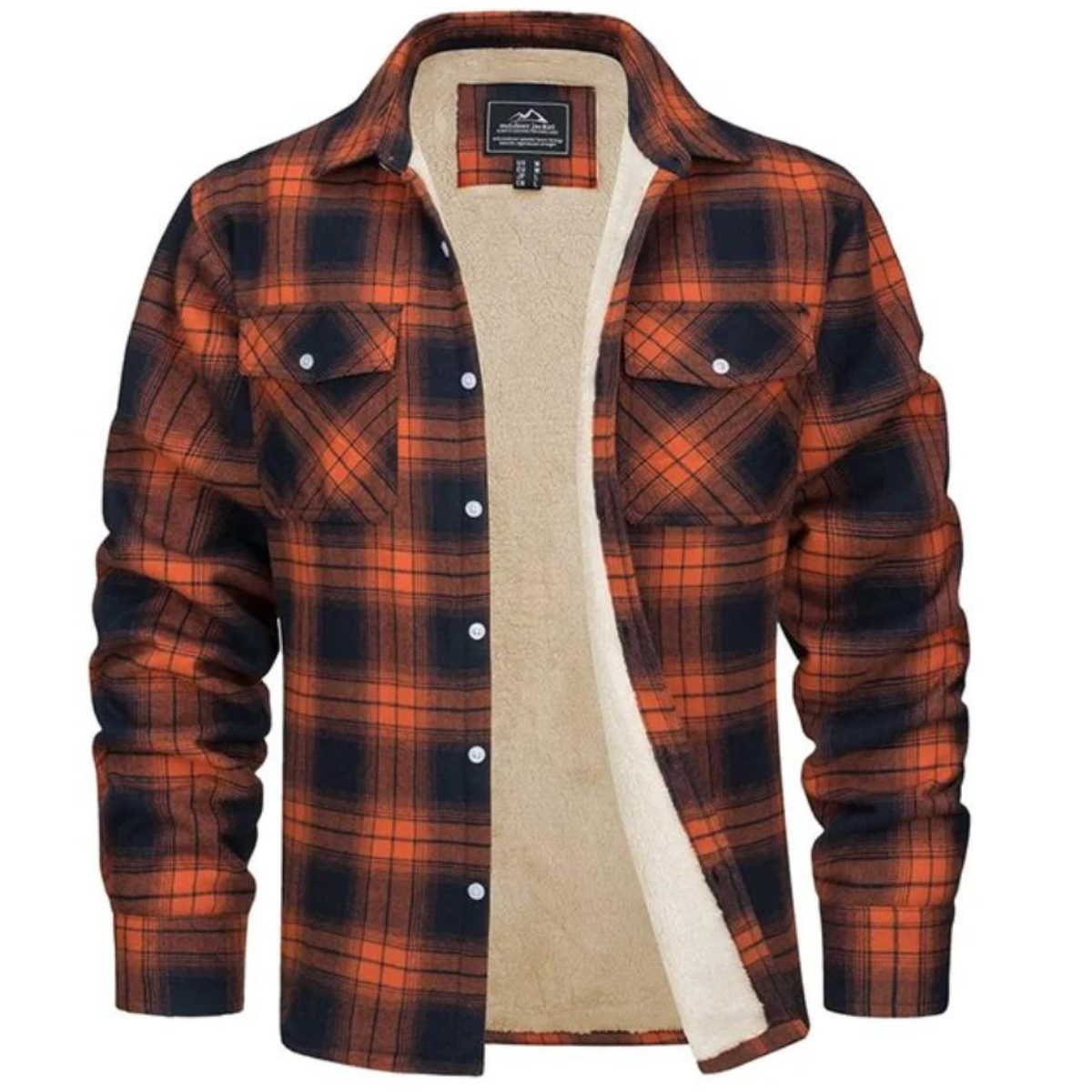 Men's Checked Winter Jacket with Fleece Lining