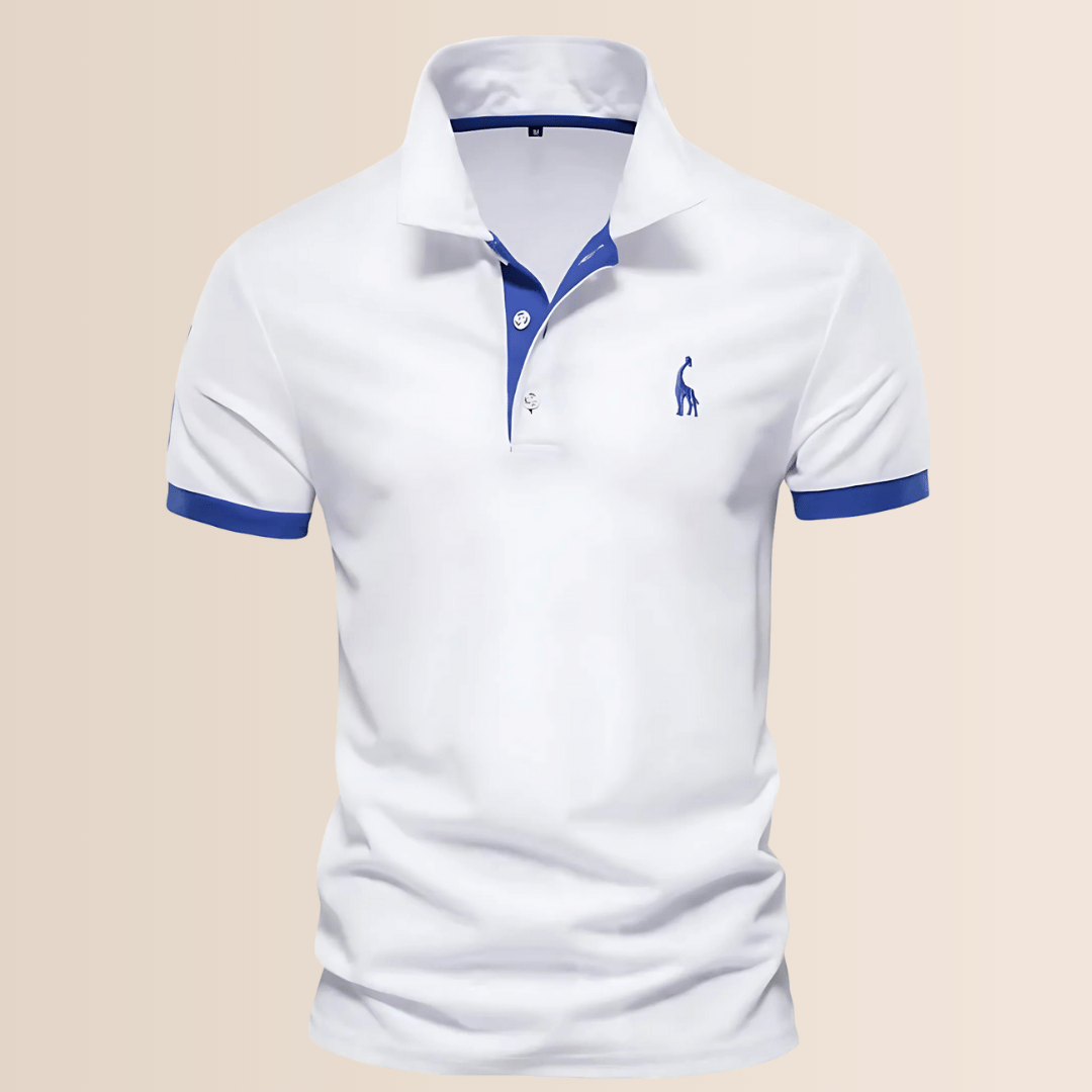 Men's Cotton Polo Shirt with Stand-Up Collar