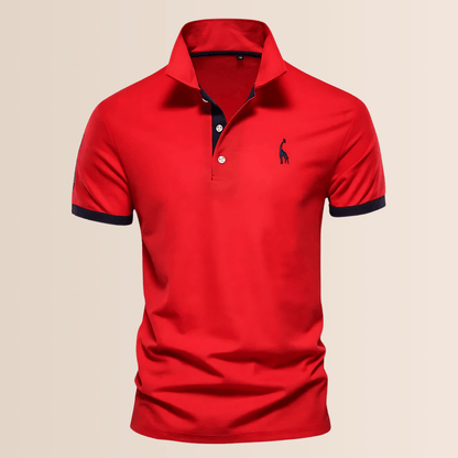 Men's Cotton Polo Shirt with Stand-Up Collar