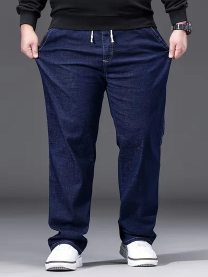 Men's Elasticated Trousers, Loose Fit Denim