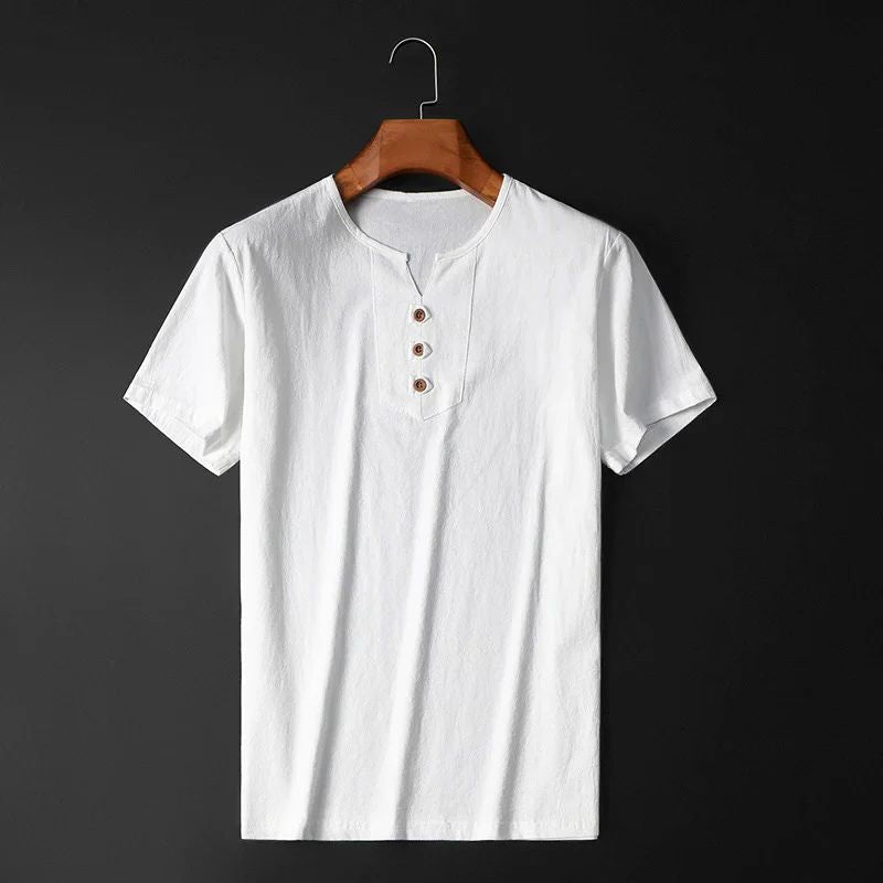 Men's Lightweight Summer T-Shirt in Cotton-Linen