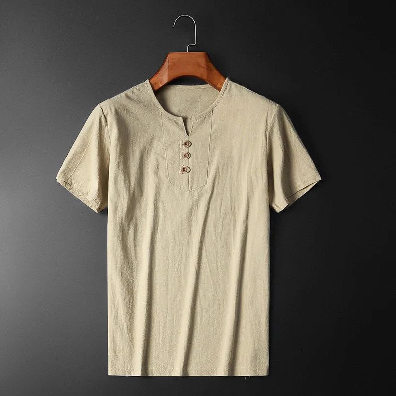 Men's Lightweight Summer T-Shirt in Cotton-Linen