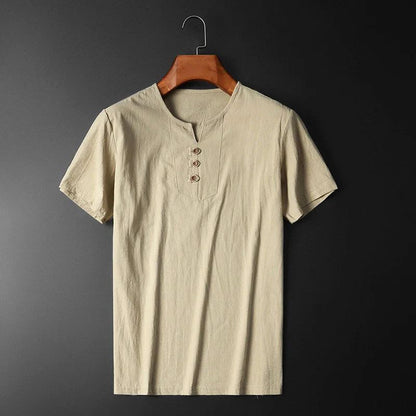 Men's Lightweight Summer T-Shirt in Cotton-Linen