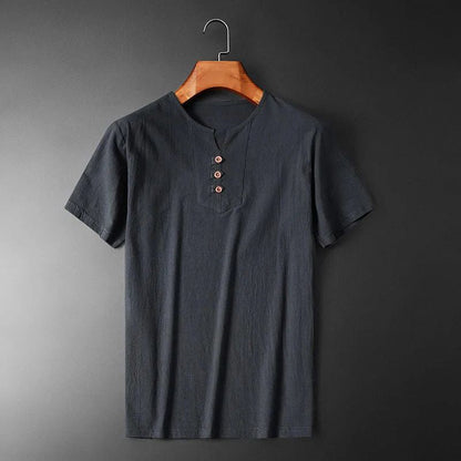 Men's Lightweight Summer T-Shirt in Cotton-Linen