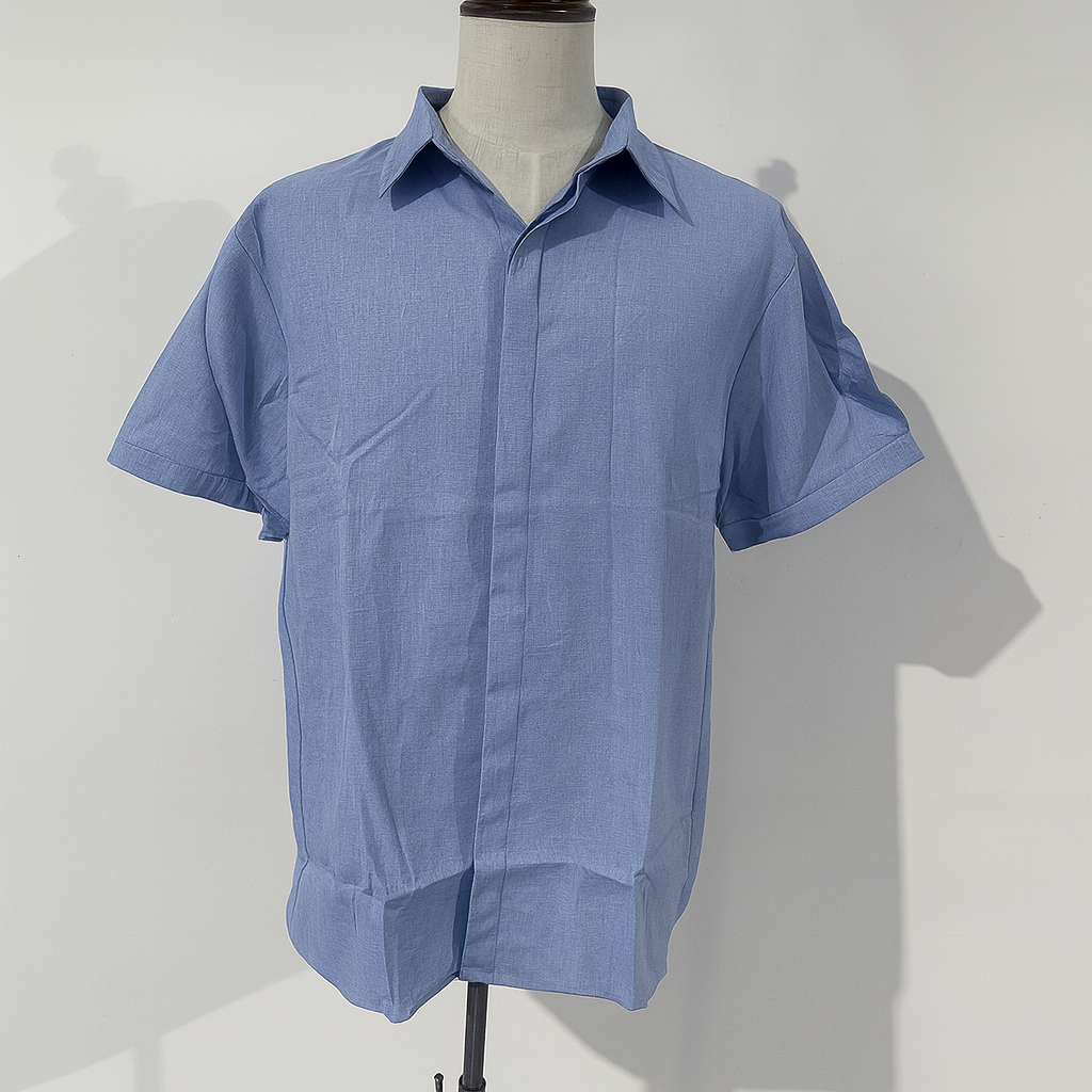 Men's Short Sleeve Shirt in Cotton and Linen - Luca