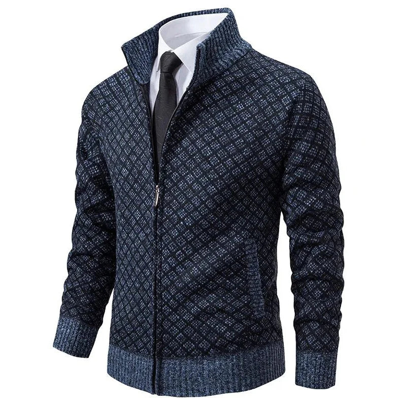 Men's Spring Vest with Zipper and Geometric Pattern