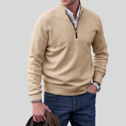 Men's Sweater with Front Zipper