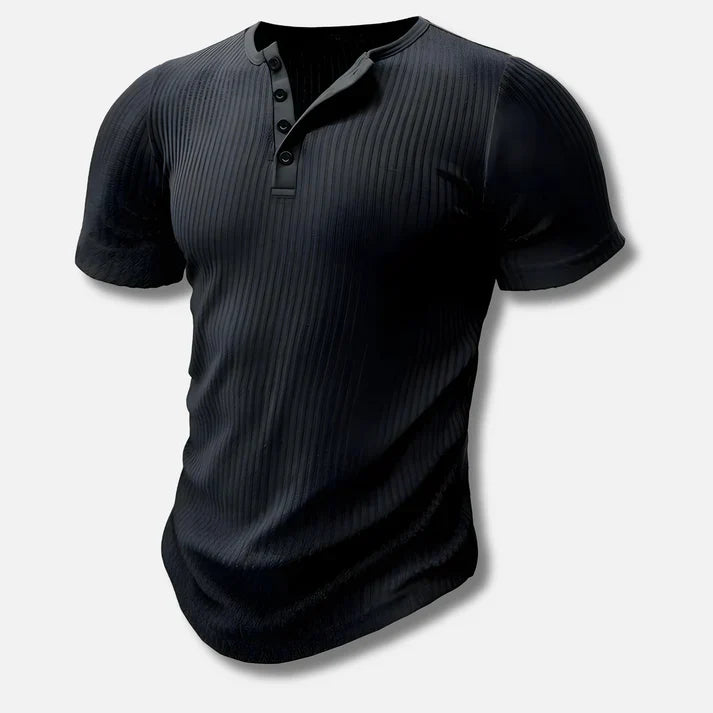 Men's T-Shirt with Button Closure