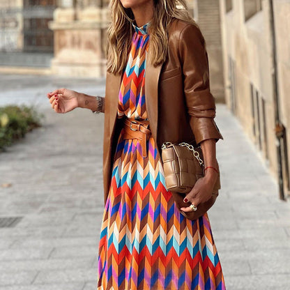 Midi Dress with Colourful Print – Keira