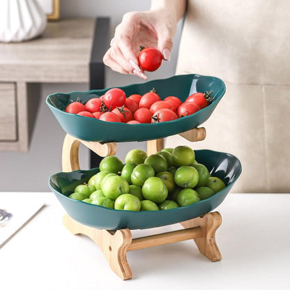 Modern Bamboo Fruit Basket - 2 to 3 Tiers - Stylish and Space-Saving
