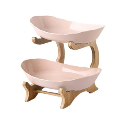 Modern Bamboo Fruit Basket - 2 to 3 Tiers - Stylish and Space-Saving
