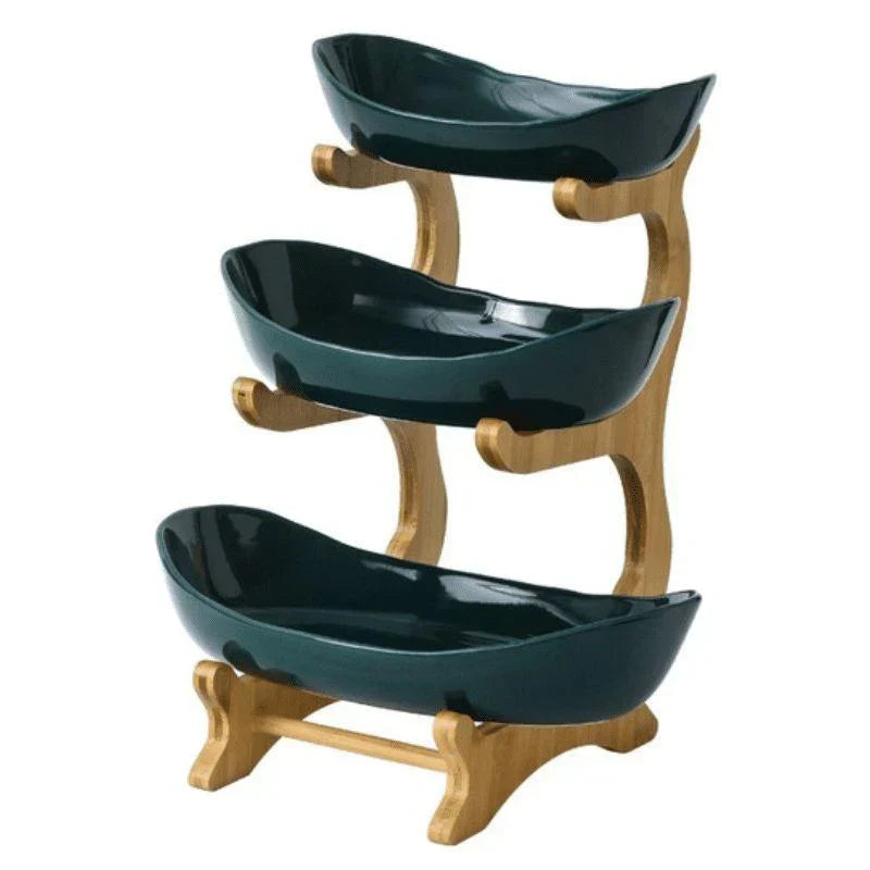 Modern Bamboo Fruit Basket - 2 to 3 Tiers - Stylish and Space-Saving