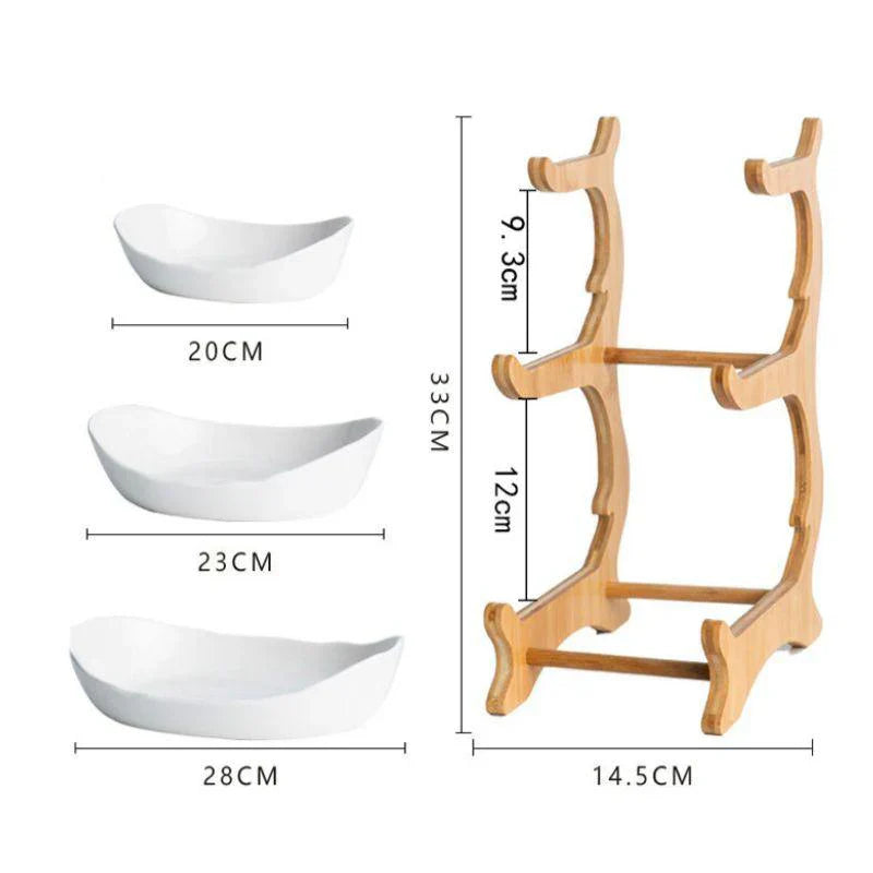 Modern Bamboo Fruit Basket - 2 to 3 Tiers - Stylish and Space-Saving